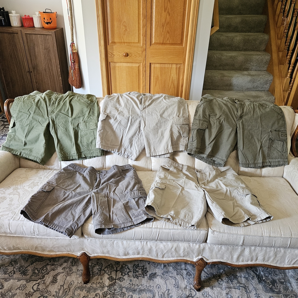 Men's Assorted 100% Cotton Cargo Shorts Collection $50 for All or $10 Each